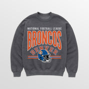 DENVER BRONCOS KICKOFF CLASSIC PREMIUM FLEECE DROP SHOULDER CREWNECK PULLOVER