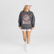 DENVER BRONCOS SATURDAY SEAL PREMIUM FLEECE DROP SHOULDER CREWNECK PULLOVER