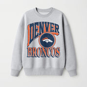DENVER BRONCOS GAME ON PREMIUM FLEECE DROP SHOULDER CREWNECK PULLOVER