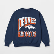 DENVER BRONCOS MAIN CHARACTER PREMIUM FLEECE DROP SHOULDER CREWNECK PULLOVER