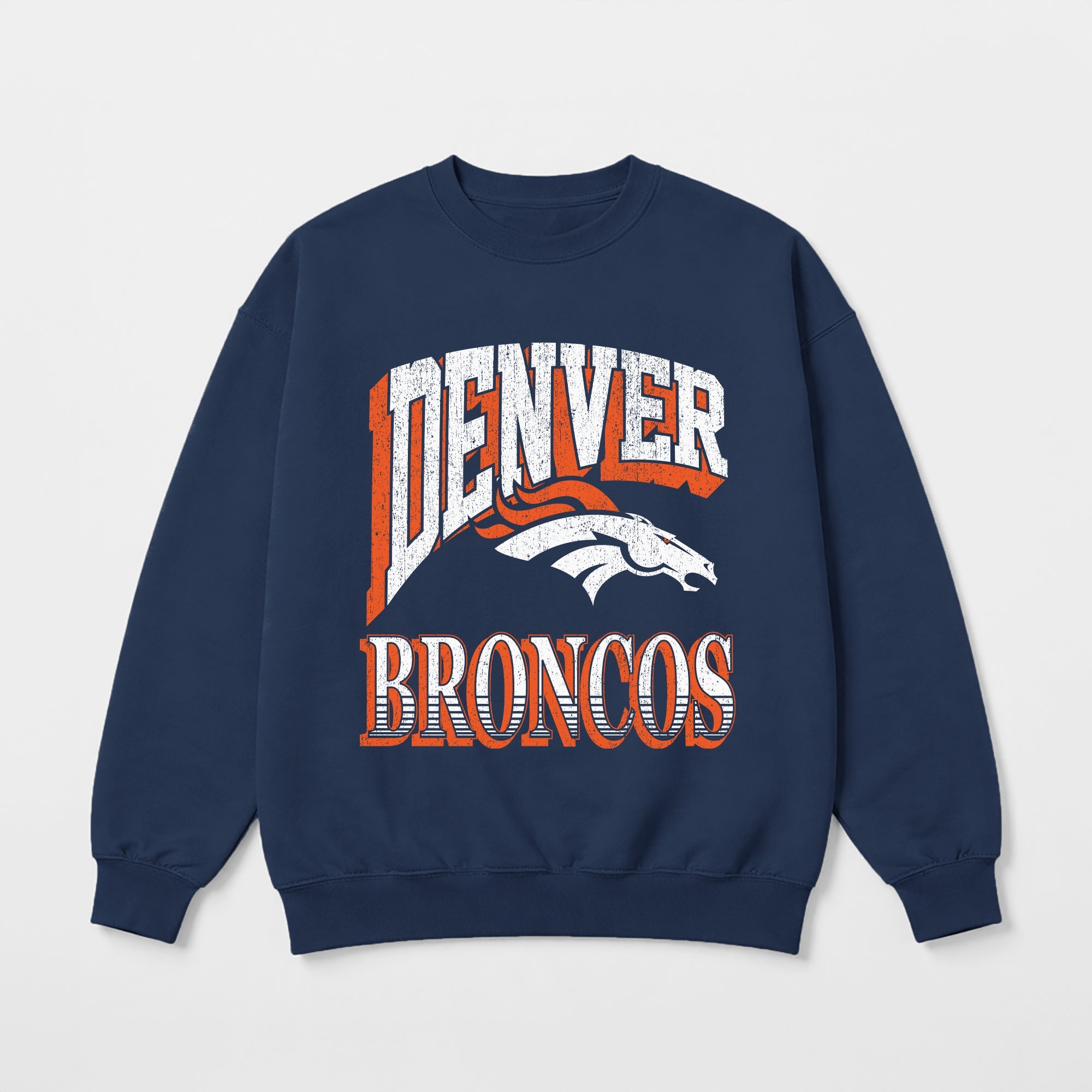 DENVER BRONCOS MAIN CHARACTER PREMIUM FLEECE DROP SHOULDER CREWNECK PULLOVER