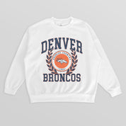 DENVER BRONCOS GOLD STANDARD PREMIUM FLEECE DROP SHOULDER CREWNECK PULLOVER
