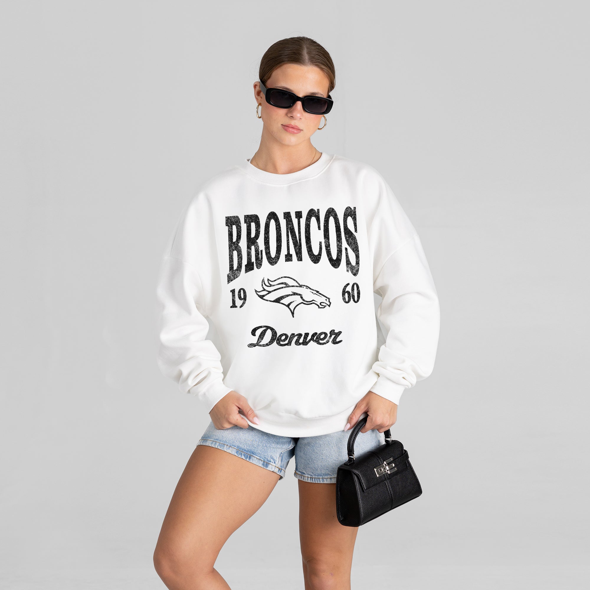 DENVER BRONCOS PEAK SEASON PREMIUM FLEECE CREWNECK PULLOVER