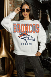 DENVER BRONCOS Sunday Drives Fleece Crewneck Pullover