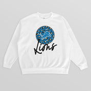 DETROIT LIONS WILD BREAKTHROUGH PREMIUM FLEECE CREWNECK PULLOVER