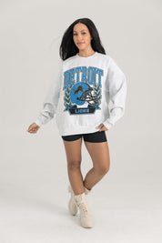 DETROIT LIONS HERITAGE PREMIUM FLEECE DROP SHOULDER CREWNECK PULLOVER
