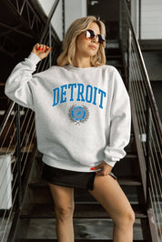 DETROIT LIONS TRADITION REFINED PREMIUM FLEECE CREWNECK PULLOVER