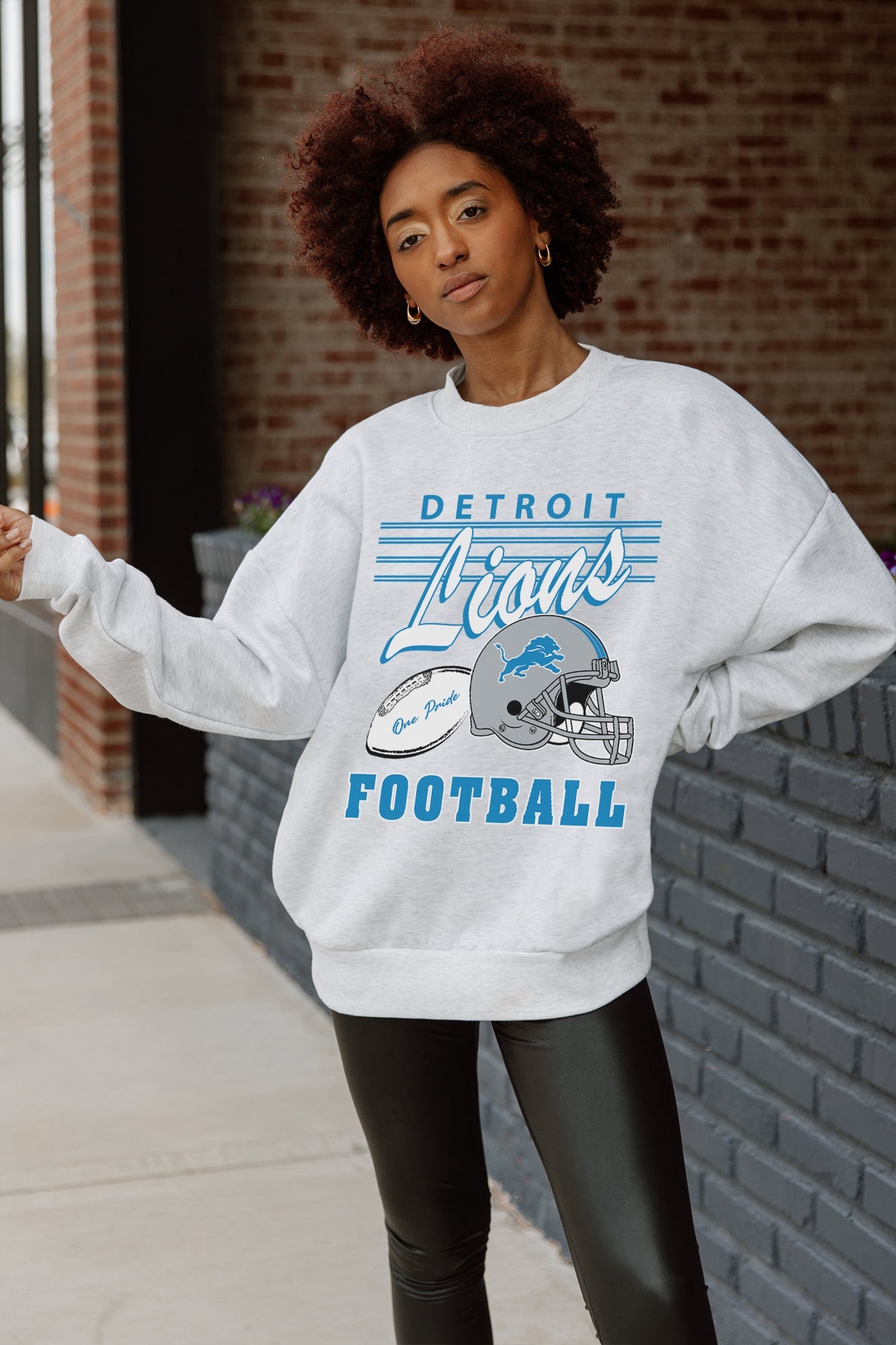 DETROIT LIONS HOME TURF PREMIUM FLEECE CREWNECK PULLOVER