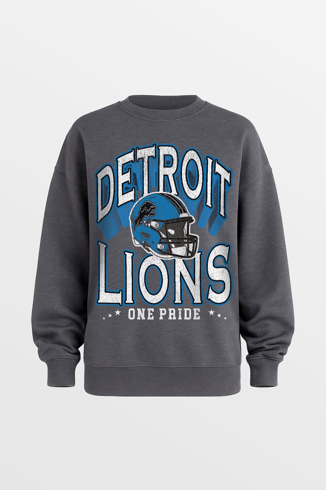 DETROIT LIONS STAY COOL PREMIUM FLEECE CREWNECK PULLOVER BY RANDI MAHOMES
