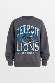 DETROIT LIONS STAY COOL PREMIUM FLEECE CREWNECK PULLOVER BY RANDI MAHOMES