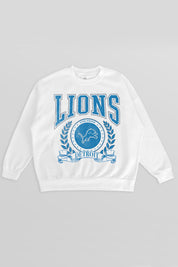 DETROIT LIONS STAY COOL PREMIUM FLEECE CREWNECK PULLOVER