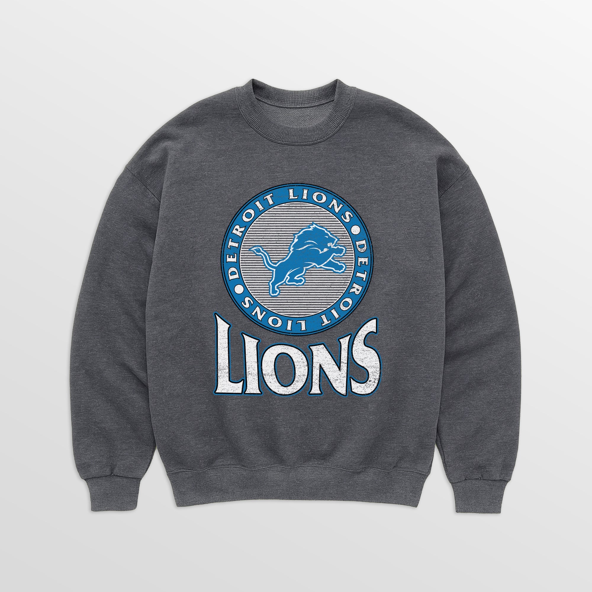 DETROIT LIONS SATURDAY SEAL PREMIUM FLEECE DROP SHOULDER CREWNECK PULLOVER