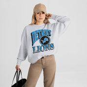 DETROIT LIONS GAME ON PREMIUM FLEECE DROP SHOULDER CREWNECK PULLOVER