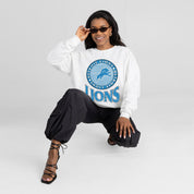 DETROIT LIONS ENDZONE PREMIUM FLEECE DROP SHOULDER CREWNECK PULLOVER