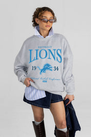DETROIT LIONS INSTANT CLASSIC PREMIUM FLEECE DROP SHOULDER CREWNECK PULLOVER