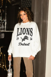 DETROIT LIONS PEAK SEASON PREMIUM FLEECE CREWNECK PULLOVER