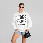 DETROIT LIONS PEAK SEASON PREMIUM FLEECE CREWNECK PULLOVER