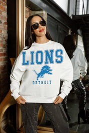 DETROIT LIONS Sunday Drives Fleece Crewneck Pullover
