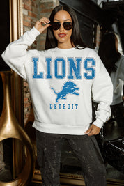 DETROIT LIONS Sunday Drives Fleece Crewneck Pullover