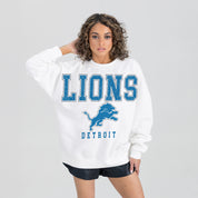 DETROIT LIONS Sunday Drives Fleece Crewneck Pullover