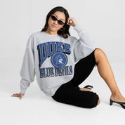 DUKE BLUE DEVILS GAME ON PREMIUM FLEECE DROP SHOULDER CREWNECK PULLOVER