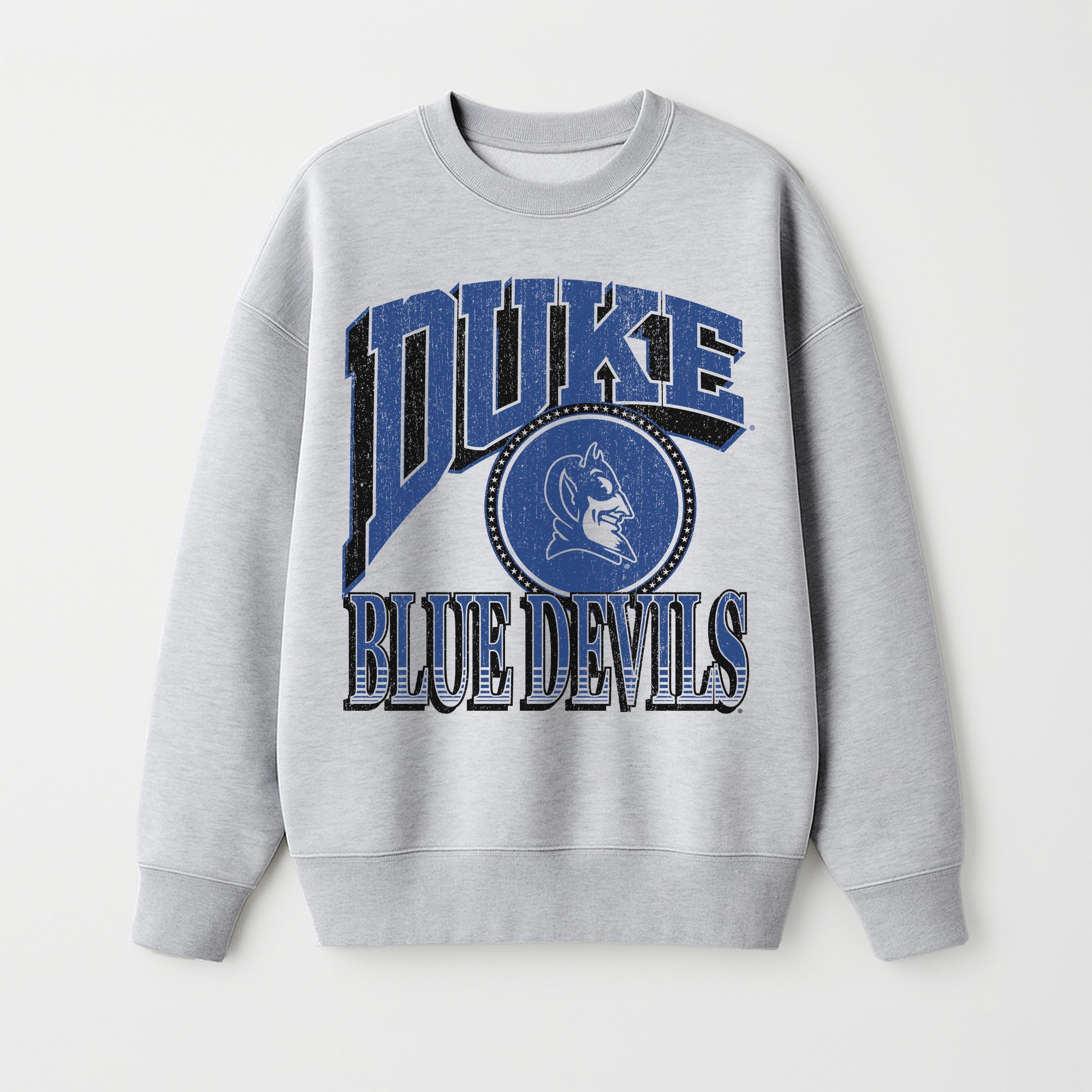 DUKE BLUE DEVILS GAME ON PREMIUM FLEECE DROP SHOULDER CREWNECK PULLOVER