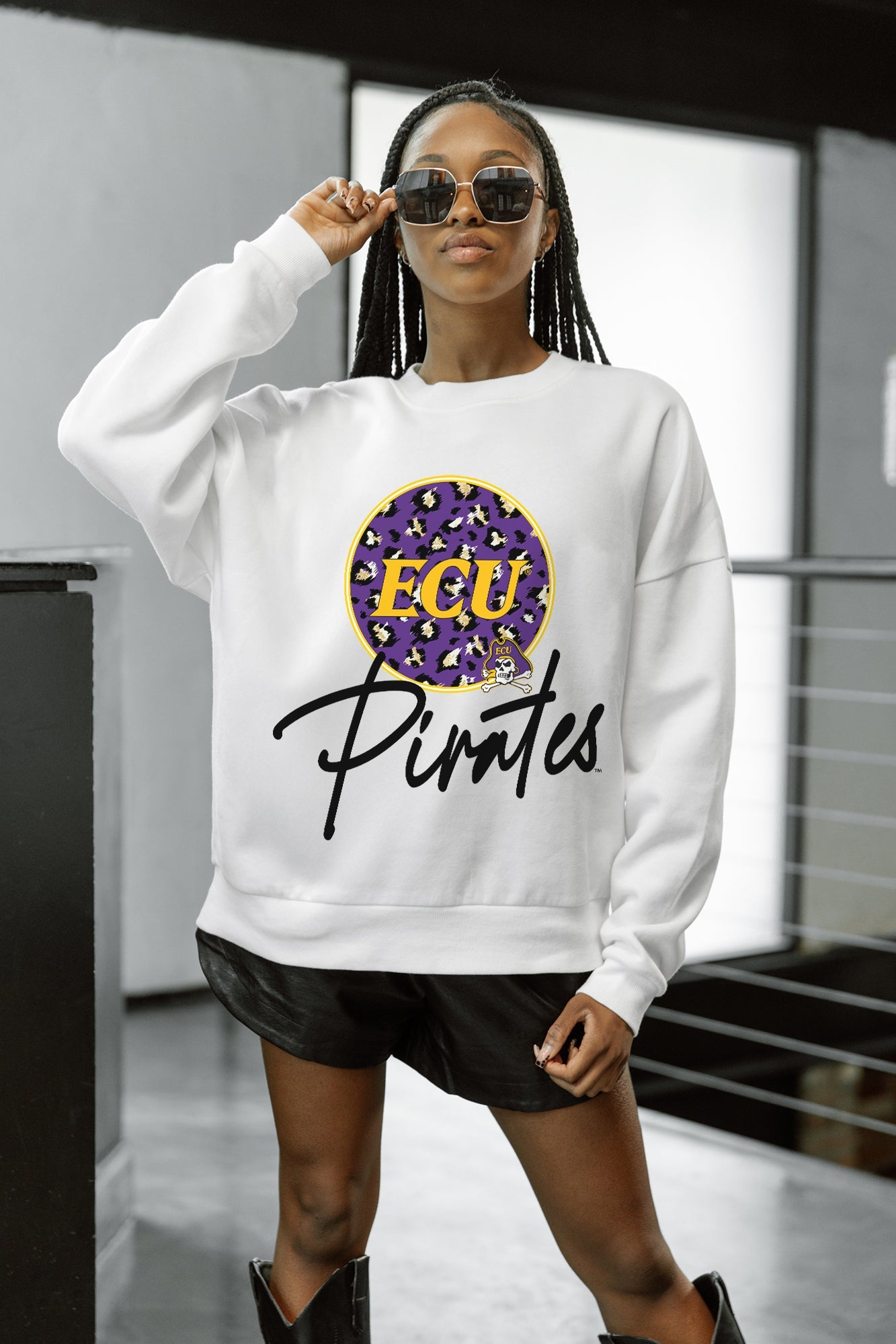EAST CAROLINA PIRATES WILD BREAKTHROUGH PREMIUM FLEECE CREWNECK PULLOVER