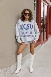 ELIZABETH CITY STATE UNIVERSITY VIKINGS ALLEGIANCE PREMIUM FLEECE DROP SHOULDER CREWNECK PULLOVER