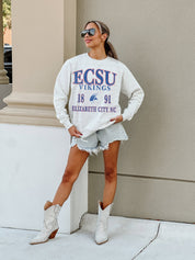 ELIZABETH CITY STATE UNIVERSITY VIKINGS ALLEGIANCE PREMIUM FLEECE DROP SHOULDER CREWNECK PULLOVER