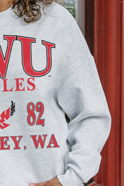EASTERN WASHINGTON UNIVERSITY EAGLES ALLEGIANCE PREMIUM FLEECE DROP SHOULDER CREWNECK PULLOVER