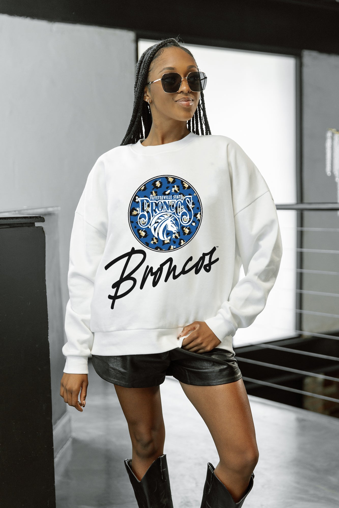 FAYETTEVILLE STATE BRONCOS WILD BREAKTHROUGH PREMIUM FLEECE CREWNECK PULLOVER
