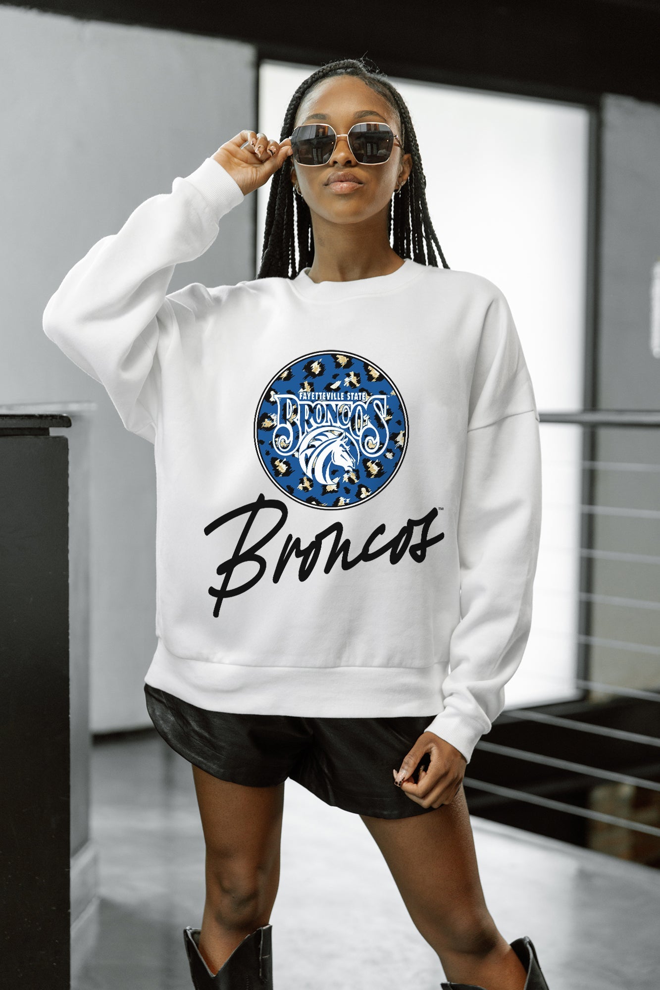 FAYETTEVILLE STATE BRONCOS WILD BREAKTHROUGH PREMIUM FLEECE CREWNECK PULLOVER