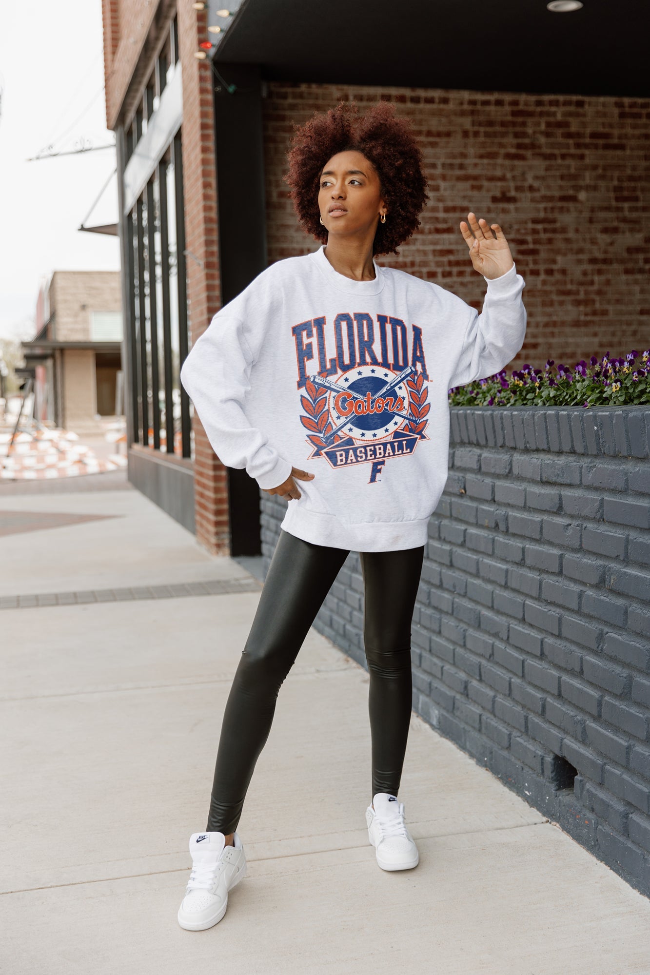 FLORIDA GATORS BASES LOADED PREMIUM FLEECE DROP SHOULDER CREWNECK PULLOVER