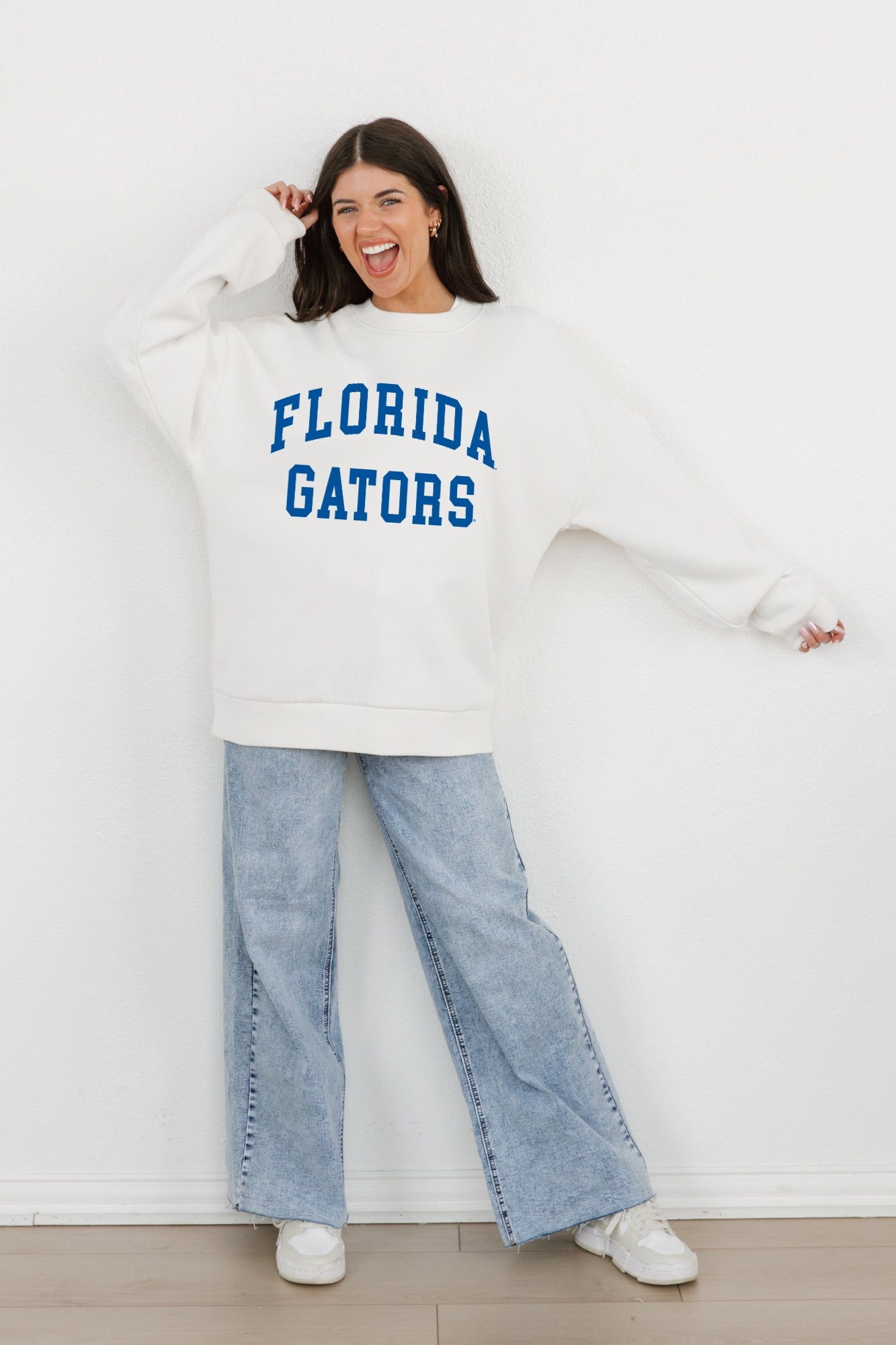 FLORIDA GATORS ALL-STAR STYLE PREMIUM FLEECE DROP SHOULDER CREWNECK PULLOVER BY MADI PREWETT TROUTT