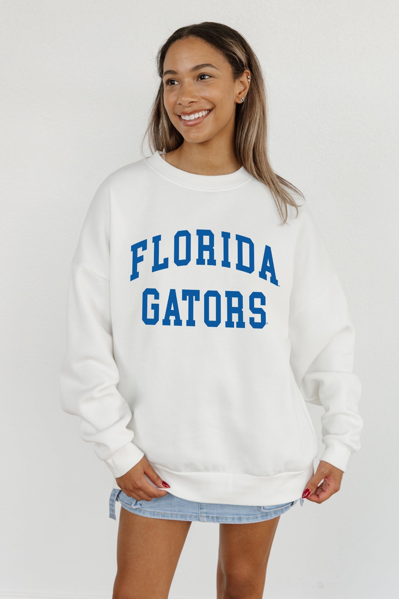 FLORIDA GATORS ALL-STAR STYLE PREMIUM FLEECE DROP SHOULDER CREWNECK PULLOVER BY MADI PREWETT TROUTT