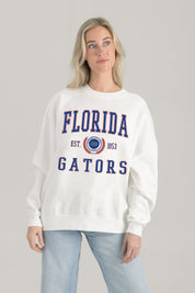 FLORIDA GATORS TIMELESS TRIUMPH PREMIUM FLEECE DROP SHOULDER CREWNECK PULLOVER