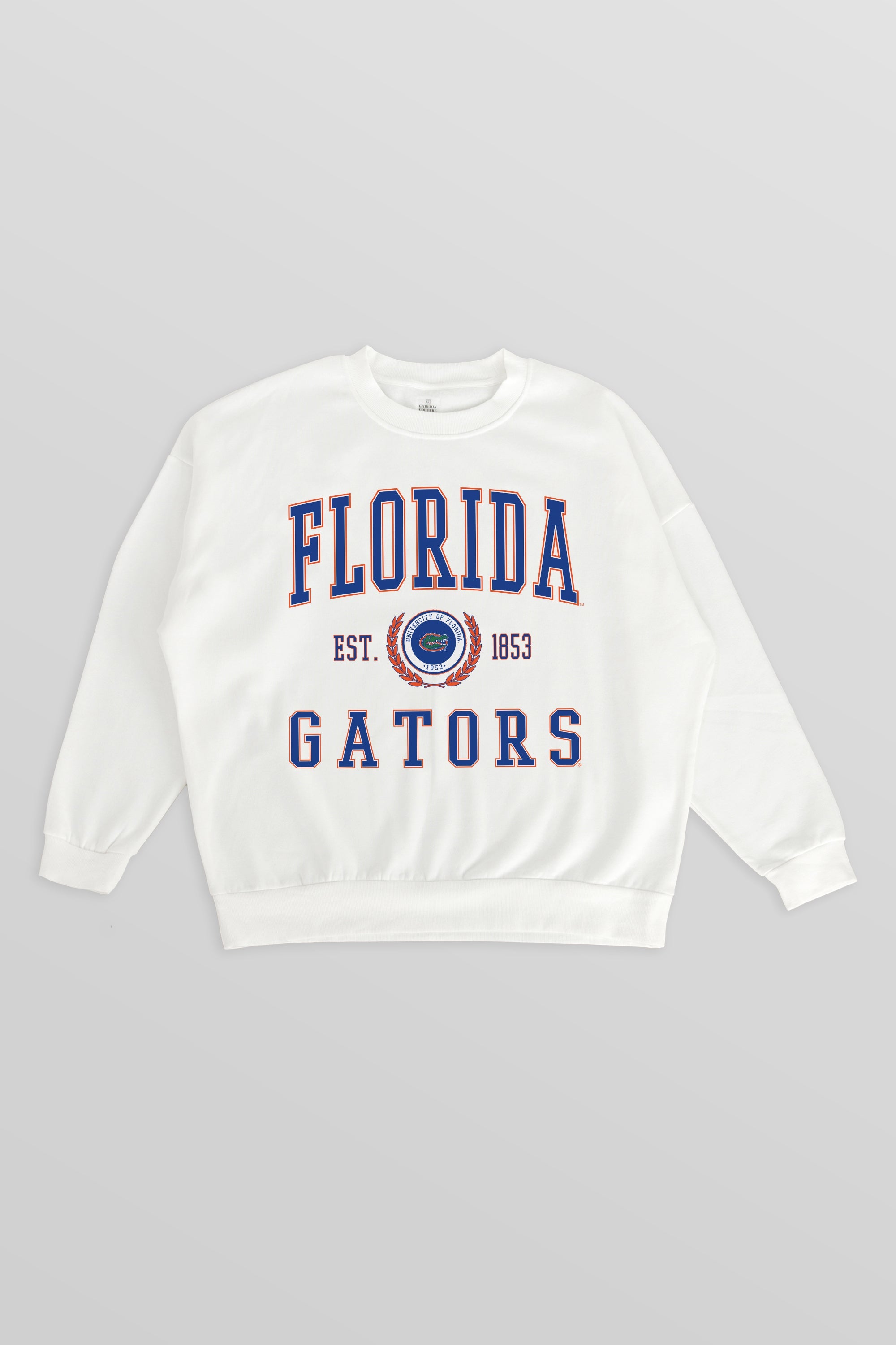 FLORIDA GATORS TIMELESS TRIUMPH PREMIUM FLEECE DROP SHOULDER CREWNECK PULLOVER