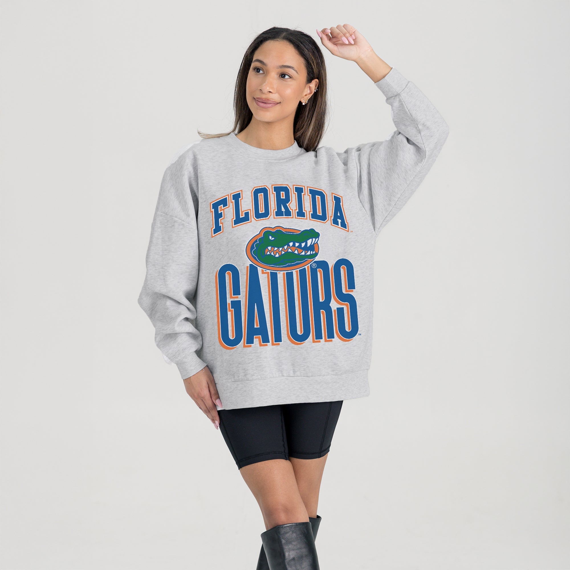 FLORIDA GATORS FIERCE FOCUS PREMIUM FLEECE DROP SHOULDER CREWNECK PULLOVER