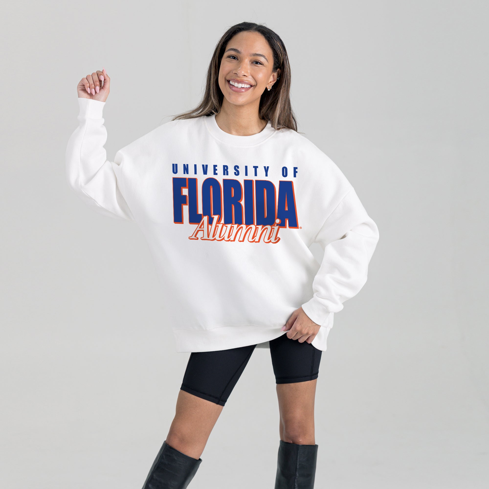 FLORIDA GATORS ALUMNI ERA PREMIUM DROP SHOULDER FLEECE CREWNECK PULLOVER