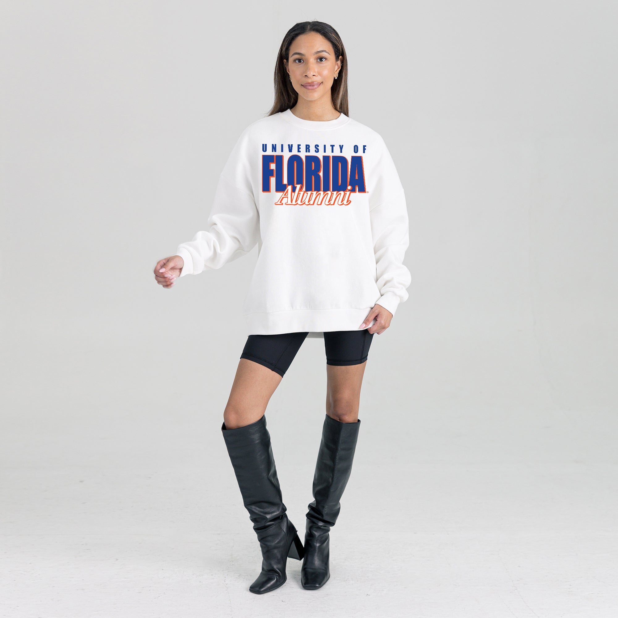 FLORIDA GATORS ALUMNI ERA PREMIUM DROP SHOULDER FLEECE CREWNECK PULLOVER