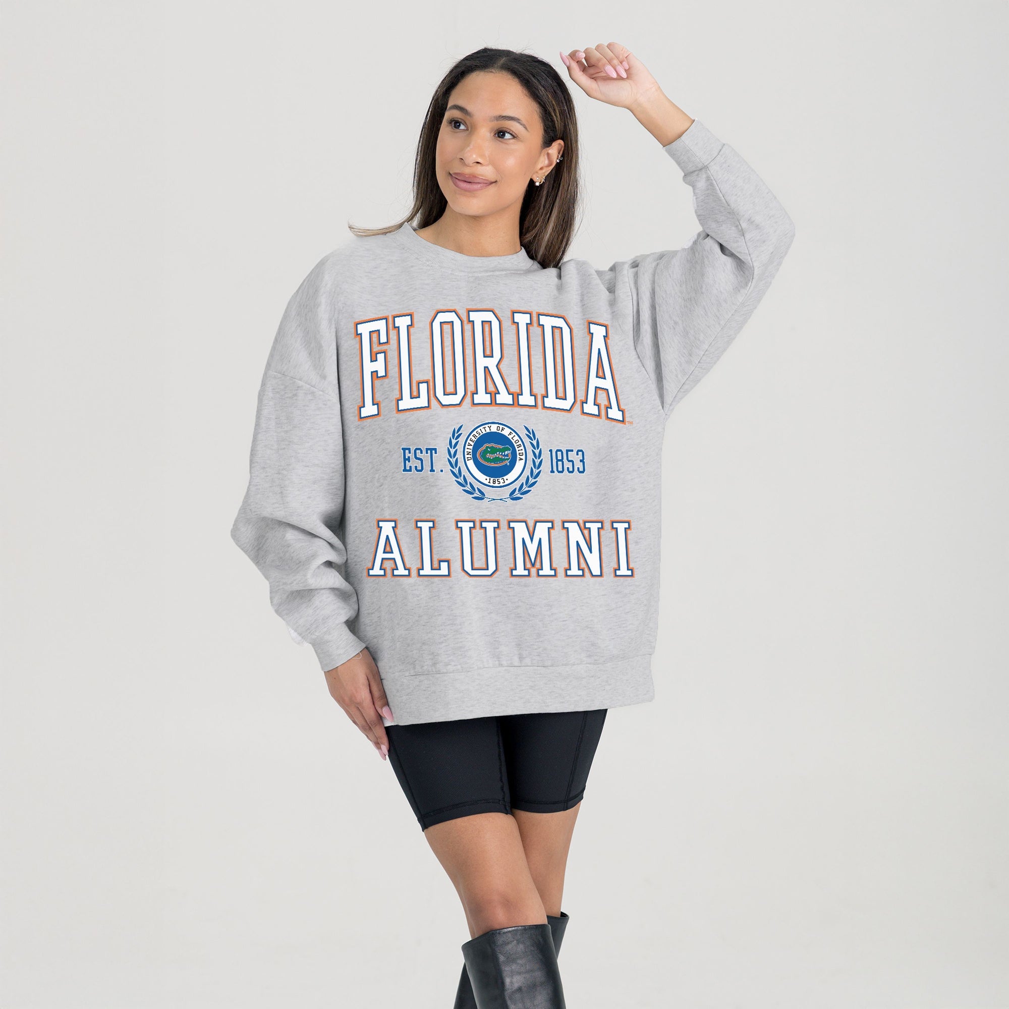 FLORIDA GATORS DEGREE UNLOCKED PREMIUM DROP SHOULDER FLEECE CREWNECK PULLOVER
