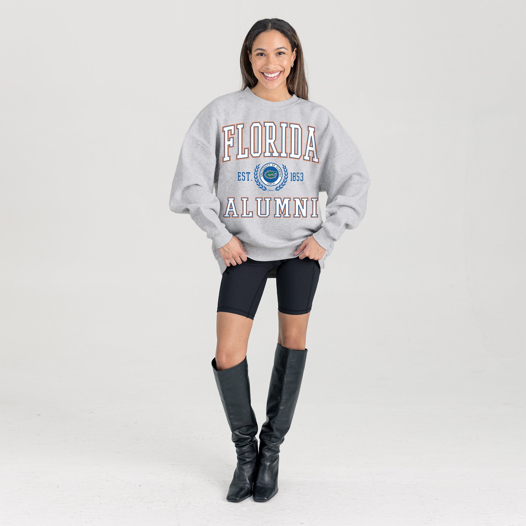 FLORIDA GATORS DEGREE UNLOCKED PREMIUM DROP SHOULDER FLEECE CREWNECK PULLOVER