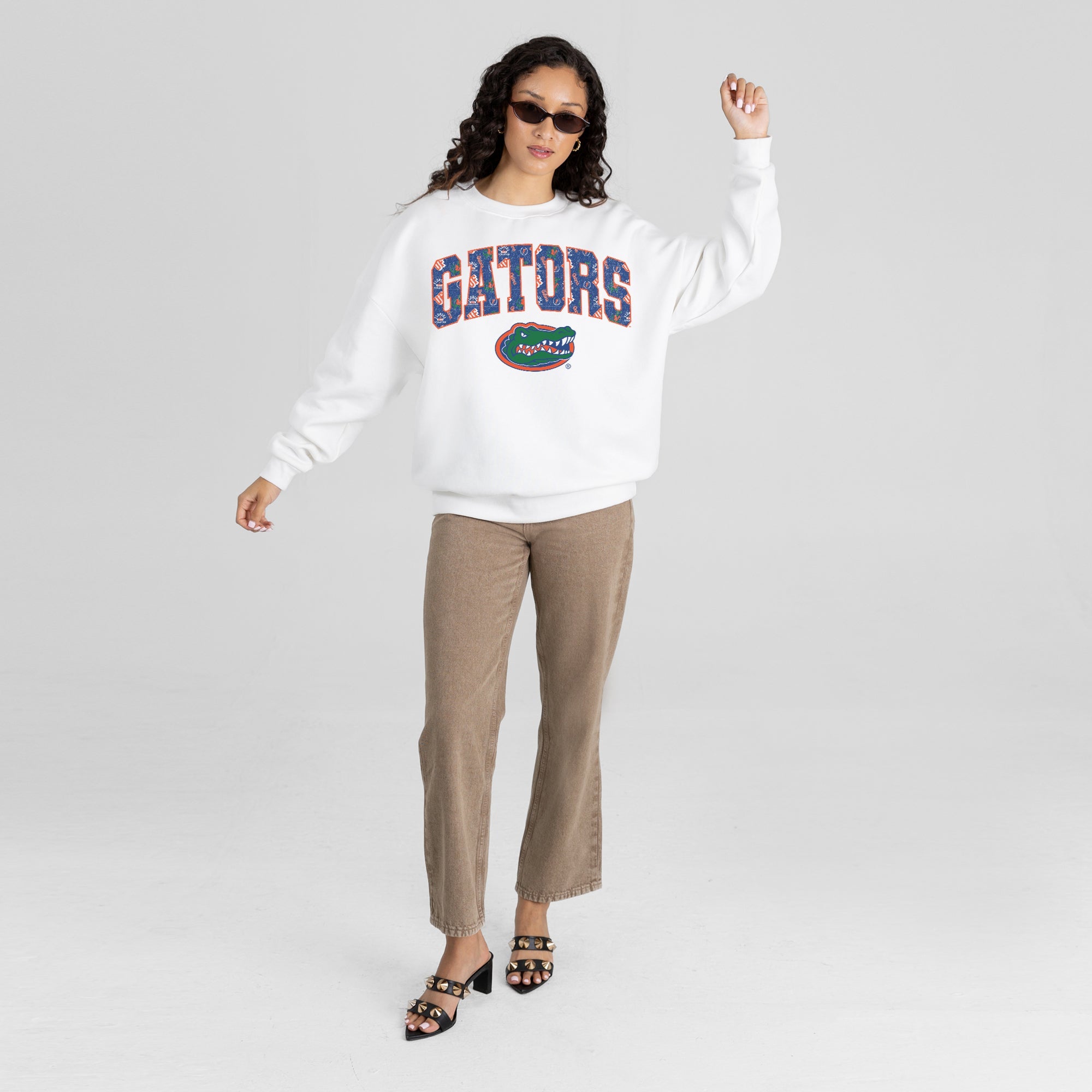 FLORIDA GATORS SWEET PLAY PREMIUM FLEECE DROP SHOULDER CREWNECK PULLOVER