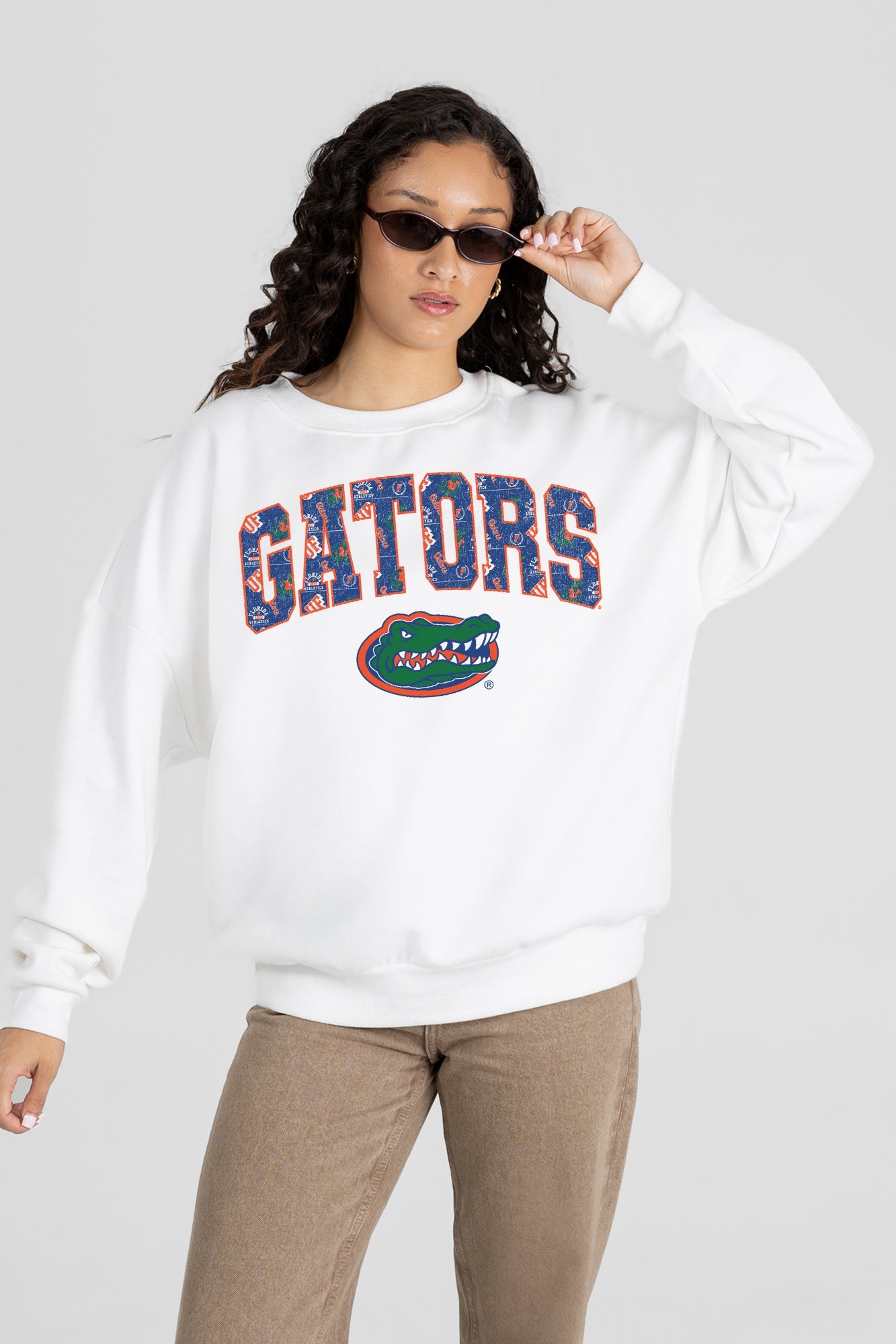 FLORIDA GATORS SWEET PLAY PREMIUM FLEECE DROP SHOULDER CREWNECK PULLOVER