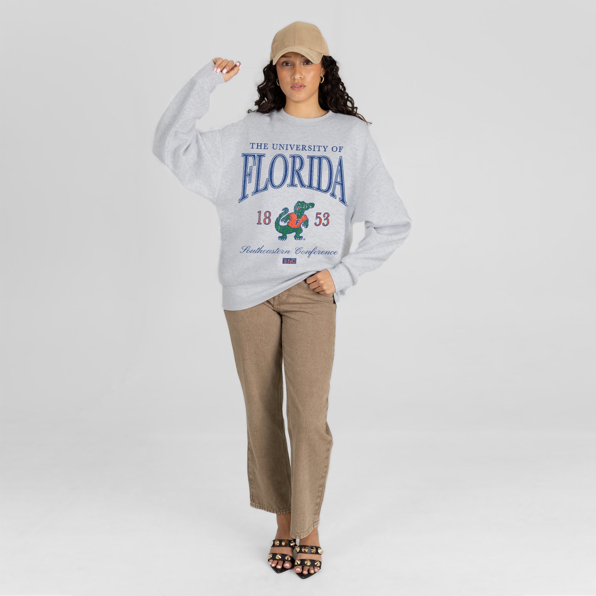 FLORIDA GATORS INSTANT CLASSIC PREMIUM FLEECE DROP SHOULDER CREWNECK PULLOVER