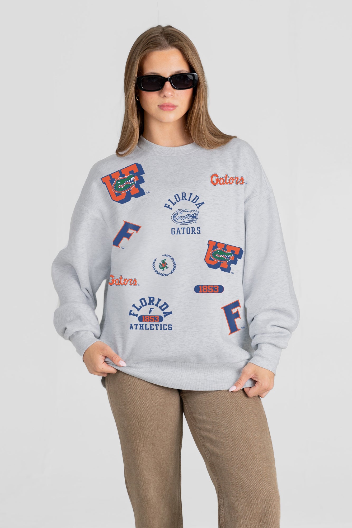 FLORIDA GATORS ALL IN REPEAT PREMIUM FLEECE DROP SHOULDER CREWNECK PULLOVER