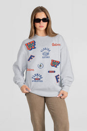 FLORIDA GATORS ALL IN REPEAT PREMIUM FLEECE DROP SHOULDER CREWNECK PULLOVER