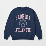 FLORIDA ATLANTIC OWLS PRIME PLAY PREMIUM FLEECE DROP SHOULDER CREWNECK PULLOVER