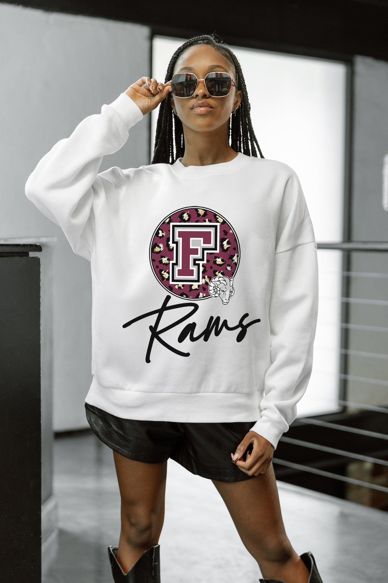 FORDHAM RAMS WILD BREAKTHROUGH PREMIUM FLEECE CREWNECK PULLOVER