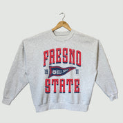 FRESNO STATE BULLDOGS PENNANT PRIDE PREMIUM FLEECE DROP SHOULDER CREWNECK PULLOVER